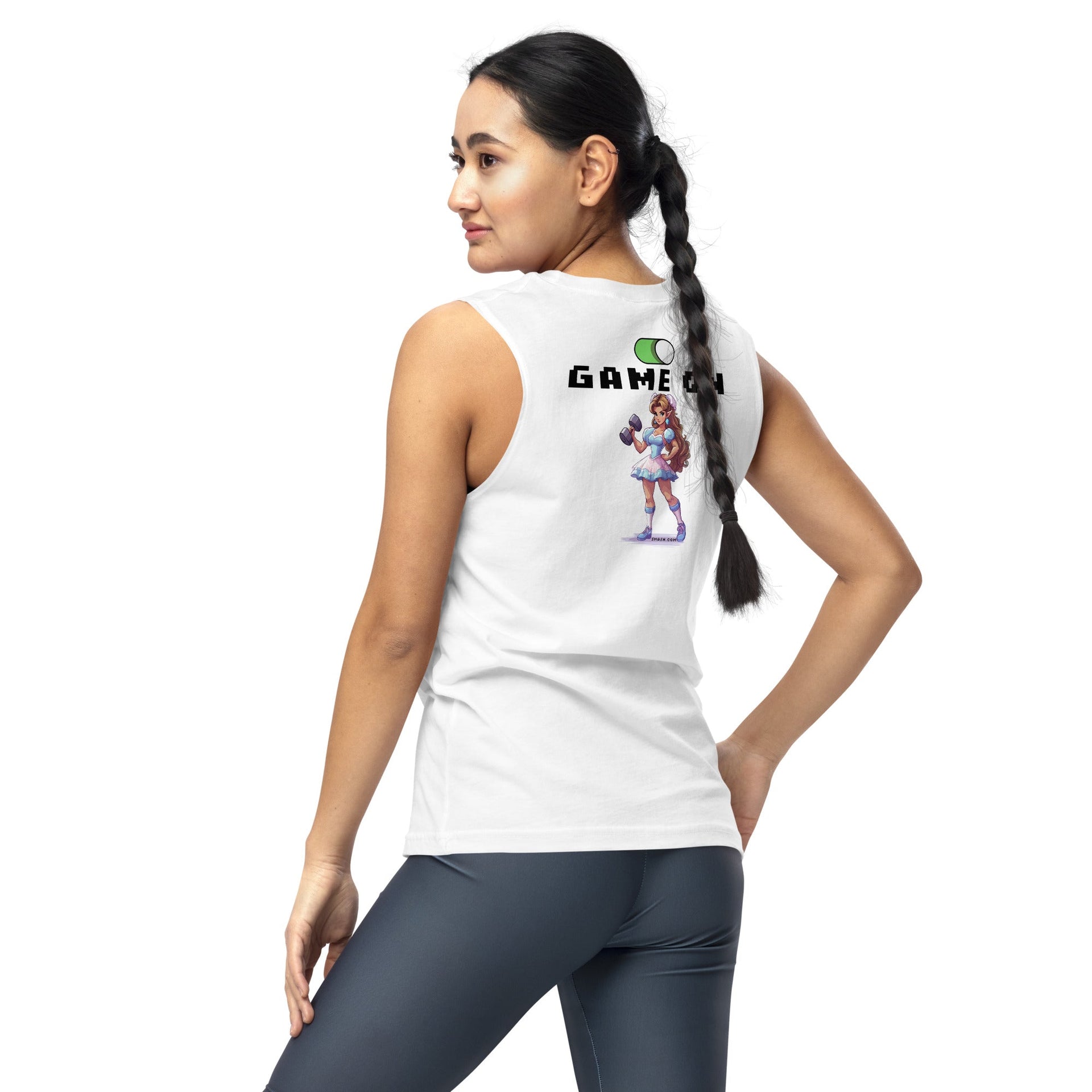 Retro Gaming Muscle Shirt - Blue Dress Elf Princess - Smash.com