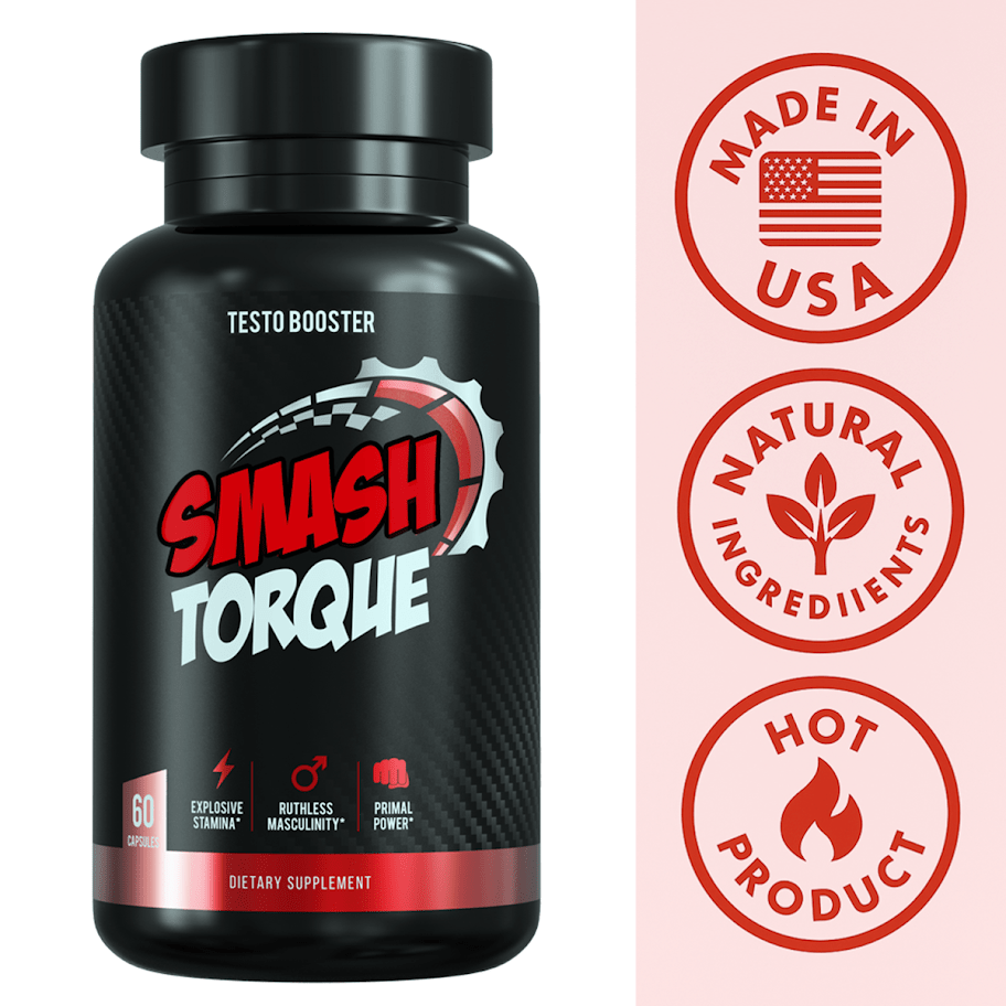Smash Torque Testo Booster – Powered by T - Torque™ Technology for Men’s Peak Performance - 860012538485 - Smash.com