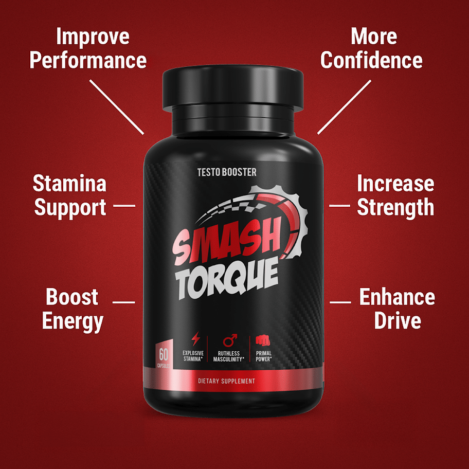 Smash Torque Testo Booster – Powered by T - Torque™ Technology for Men’s Peak Performance - 860012538485 - Smash.com
